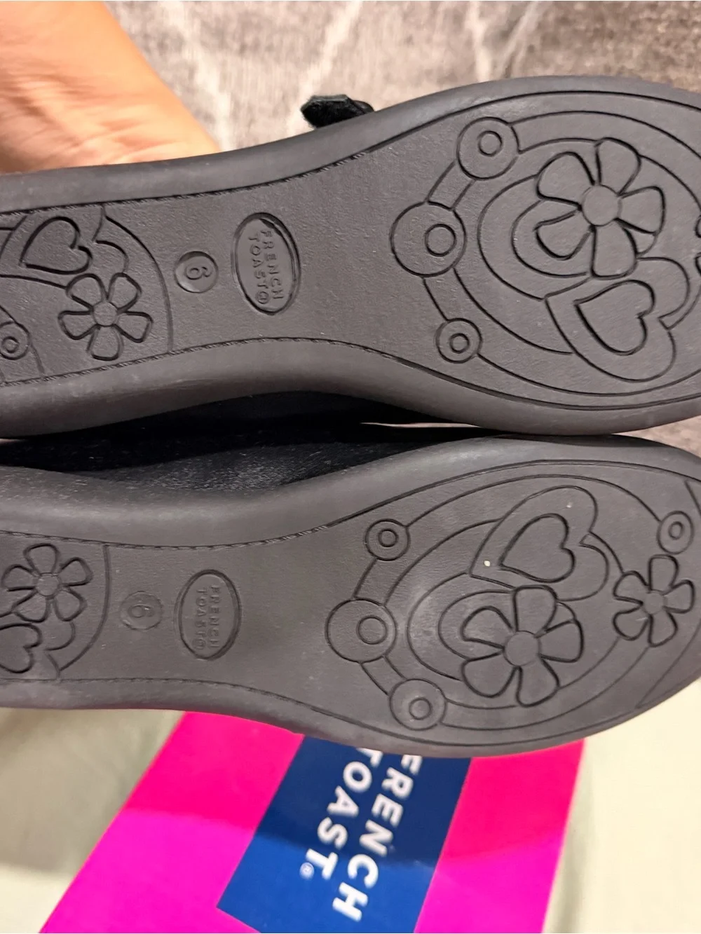 French Toast Black Mary Jane School Shoes with Button Strap